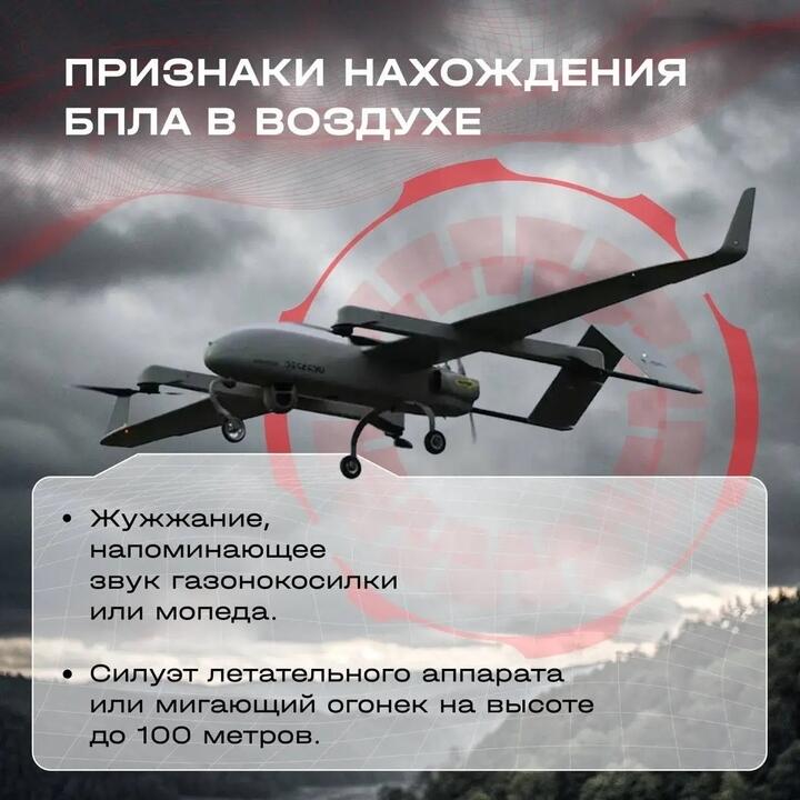 Признаки нахождения БПЛА в воздухе