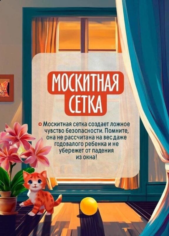 Москитная сетка не защитит от падения